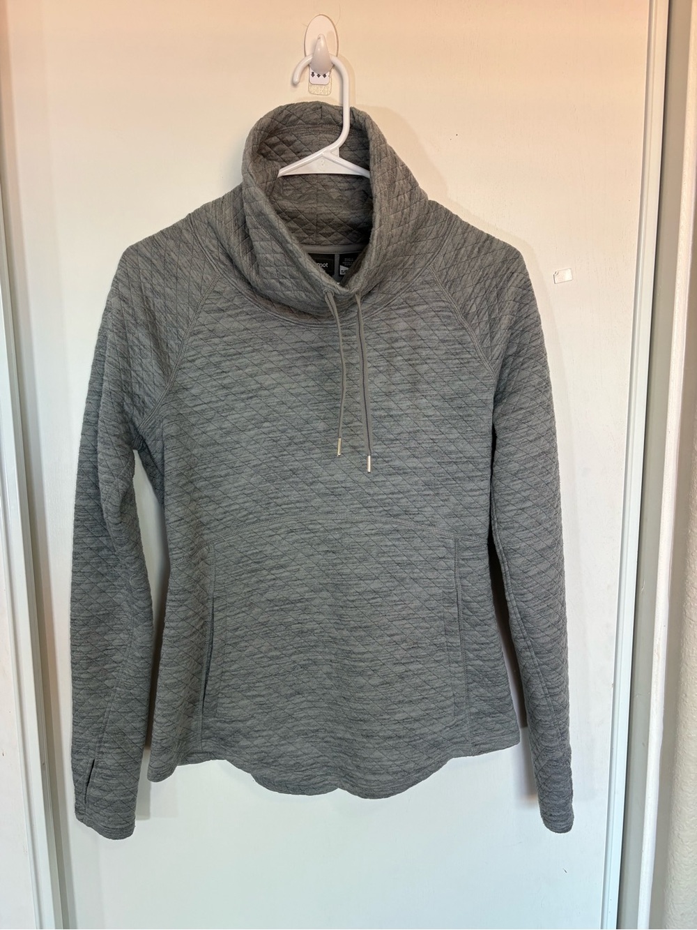 Marmot Annie Quilted Pullover #47930 S Cowl Neck Gray‎ Gorp Core $120
